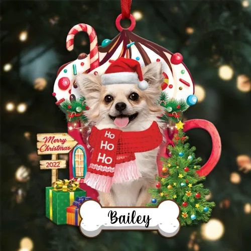 Miniatura 127 de Amantes de los perros de Navidad – Navidad de perros disponibles para muchos perros Shi Tzu – Adorno con forma personalizada, adorno de Navidad