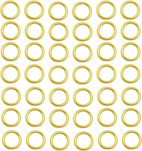Miniatura 11 de 100 anillos divididos de acero inoxidable chapados en oro, anillos de salto para hacer joyas, collares, pulseras, aretes, llavero, manualidades