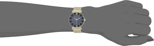 Miniatura 6 de Anne Klein Reloj pulsera de malla acentuada con purpurina para mujer