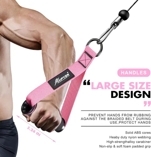 Miniatura 6 de HPYGN Mango de ejercicio, equipo de fitness de repuesto para pilates, yoga, entrenador de fuerza, gimnasio en casa extraíble, rojo, gris, azul mango