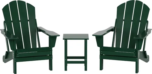 Miniatura 44 de WO Home Furniture - Juego de 3 sillas plegables para exteriores, mesa auxiliar, resistente a la intemperie y a los rayos UV, para césped, jardín
