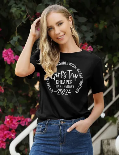 Miniatura 2 de Camiseta de manga corta con estampado de letras divertidas para niñas 2024