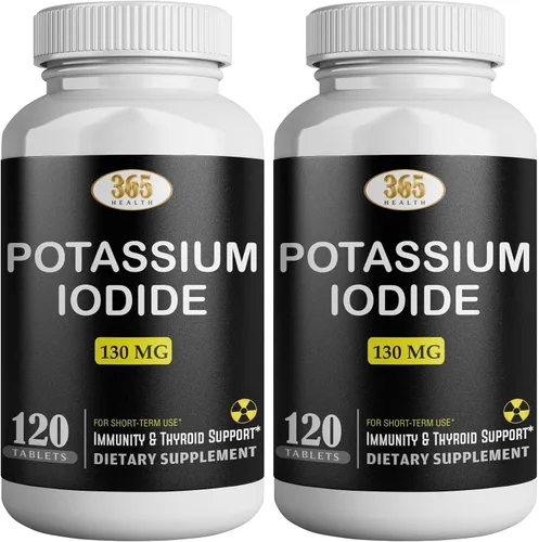 Miniatura 13 de Potasio Yoduro 130 mg - Tabletas de KI - Potasio 130 mg - Píldoras de Yodo de Potasio Fabricadas en EE. UU. YODO Naciente, Yoduro de potasio - 120