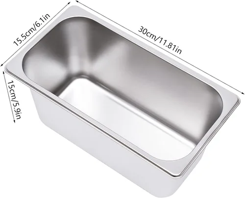 Miniatura 8 de Bain Marie Buffet - Mesa de vapor eléctrica de 4 bandejas de 850 W, calentador de alimentos con tapas, acero inoxidable, comercial, capacidad