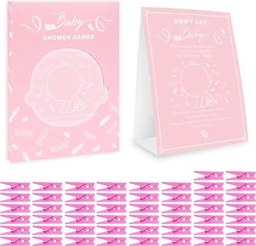 Miniatura 7 de Juego Don't Say It, suministros de juegos de ducha de género neutro para niños y niñas, no necesita preparación, juegos de fiesta para futuros Azul