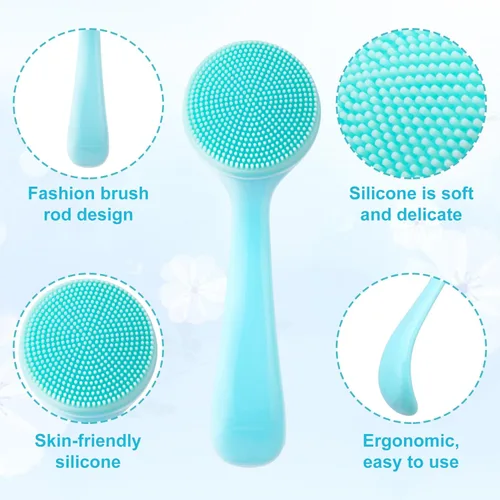 Miniatura 4 de HINZIC Cepillo de limpieza facial manual de silicona, respetuoso con la piel, impermeable, limpiador exfoliante para puntos negros, eliminación