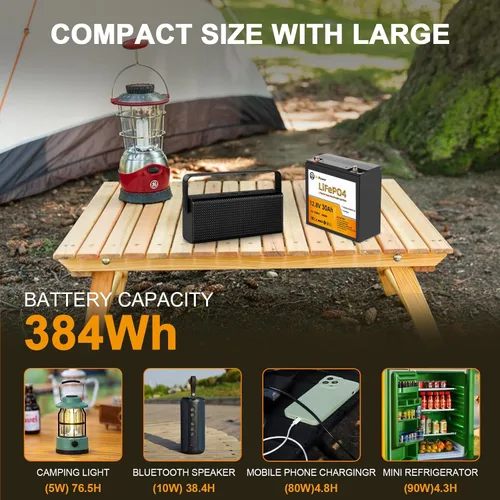 Miniatura 8 de Batería de litio de 12 V, fosfato de litio de 50 Ah, batería de ciclo profundo LiFePO4, 50 A BMS, más de 4000 ciclos, perfecta para RV, motor