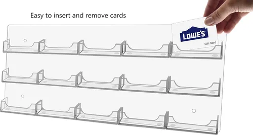 Miniatura 2 de Marketing Holders Tarjetero Horizontal Montaje en Pared Multi 15 Bolsillo Premium Acrílico Transparente Claro