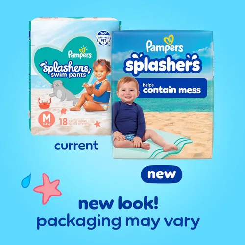 Miniatura 2 de Pañales de natación Pampers - Splashers - Tamaño 5+, 17 unidades, pantalones de natación desechables para bebé sin huecos