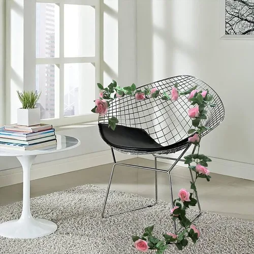 Miniatura 2 de Paquete de 2 Guirnaldas de Vid de Rosa Artificial Rosas Falsas Flores Plantas Enredaderas Colgantes Decoración de Hojas Florales para Boda Fiesta