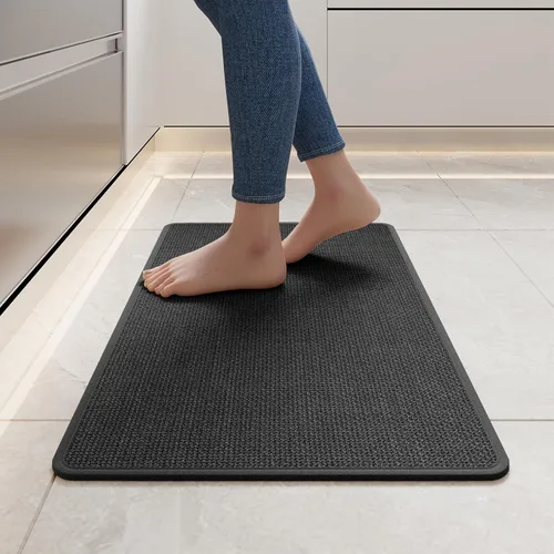 Miniatura 50 de YDKGL Tapetes de cocina para piso, alfombras de cocina súper absorbentes, antideslizantes, lavables, de lino sintético suave trenzado, alfombra