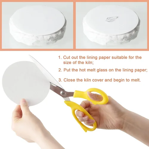 Miniatura 3 de Jutom 50 hojas de papel redondo para horno, papel para horno de microondas, 4.7 pulgadas, fibra de cerámica, aislamiento de papel, manta de fibra