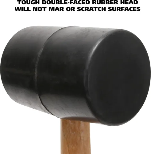 Miniatura 2 de GreatNeck RM32 - Martillo de goma de 32 onzas para construcción, carpintería, automoción, mazo de doble cara resistente, con mango de madera dura