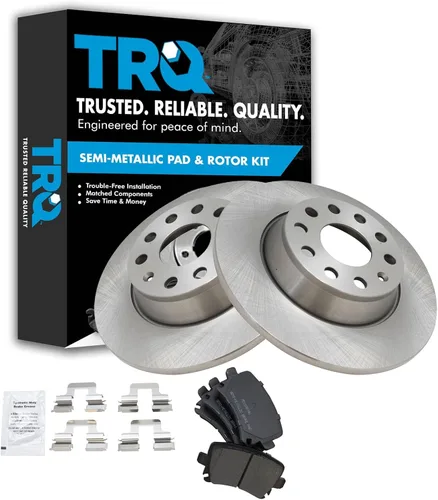Miniatura 139 de TRQ Juego de pastillas de freno semimetálicas traseras y rotores compatibles con Chevrolet Trailblazer 02-06 Trailblazer EXT 04-06 SSR 02-07 GMC