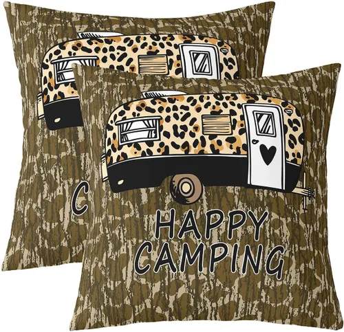 Miniatura 30 de Erosebridal American Flag Cushion Cases 16x16 Inch Set of 2 Army Green Camo Throw Pillow Covers Bear Claw Hunting Theme Pillow Covers Camoflage