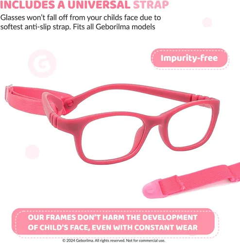 Miniatura 35 de Lentes de marco flexible para niños pequeños, lentes irrompibles para niños de 1 a 3 años, lentes graduados flexibles, marcos de anteojos para niños