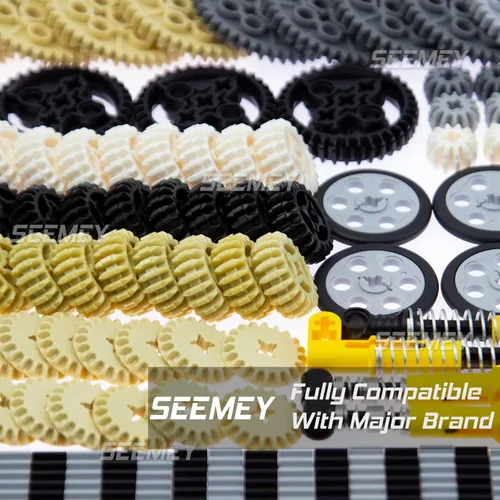 Miniatura 5 de SEEMEY 855 piezas MOC de repuesto STEM, engranajes de automóviles, ejes de ruedas, conectores de bloques de construcción, accesorios de piezas