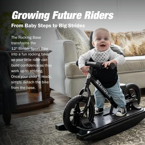 Miniatura 2 de Strider Bicicleta profesional de 12 pulgadas + base mecedora. Ayuda a enseñar al bebé a montar una bicicleta de equilibrio, para niños de 6 meses a