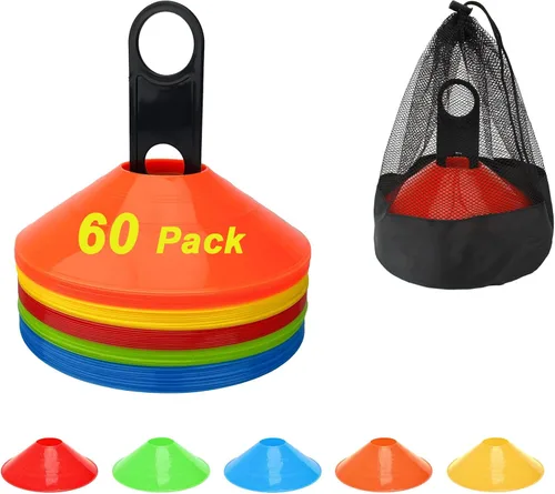 Miniatura 7 de BIRDDIE Conos de entrenamiento de fútbol, conos deportivos de fútbol, marcador de campo de entrenamiento, conos de agilidad con bolsa de transporte