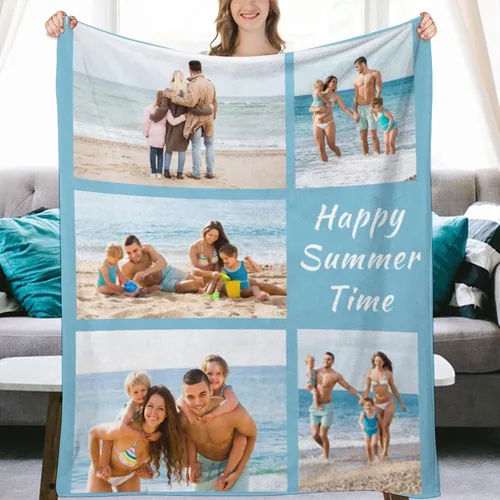 Miniatura 9 de Manta personalizada con texto fotográfico, manta con imagen para bebé, madre, padre, adultos, amigos, amantes, perros, mascotas, manta de franela