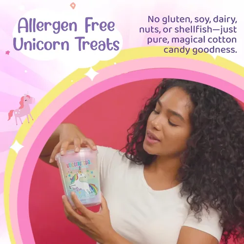 Miniatura 7 de Unicornucopia Algodón de Azúcar 3oz - Algodón de Azúcar Arcoíris de 6 Sabores - Caramelo de Fiesta de Cumpleaños de Unicornio para Bolsas de Fiesta