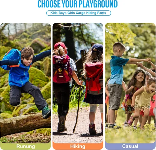 Miniatura 6 de Boys Cargo Pants Kids' Hiking Quick Dry Lightweight Convertible Youth Waterproof Outdoor Camping Fishing Scout Pants