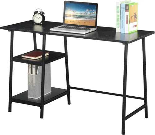 Miniatura 4 de Convenience Concepts Designs2Go - Escritorio de metal de madera con caballete, color negro