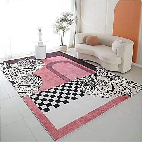 Miniatura 9 de Alfombra de área con estampado de leopardo, 3 x 5 pies, alfombra con estampado de guepardo africano majestuoso y vida silvestre, alfombra de pelo 15
