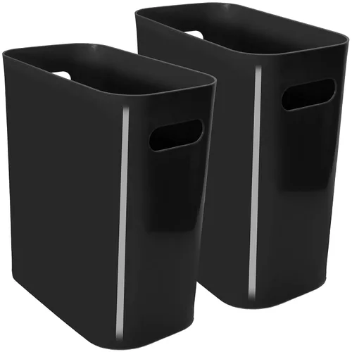 Youngever Paquete de 2 cubos de basura delgados de 3 galones, contenedor de basura de plástico, con asas para oficina en casa, sala de estar, sala
