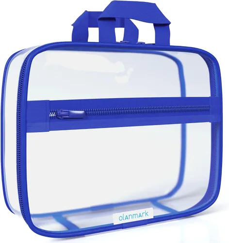 Miniatura 9 de Olanmark Neceser transparente - Bolsa de maquillaje de PVC - Estuche de viaje grande transparente para cosméticos - Cubo de embalaje transparente