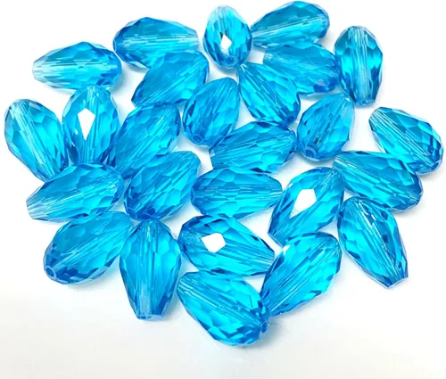 Miniatura 21 de 100 cuentas de cristal de lágrima de cristal facetadas en forma de agujero vertical sueltas para hacer joyas, pulseras, collares, costura, Ámbar