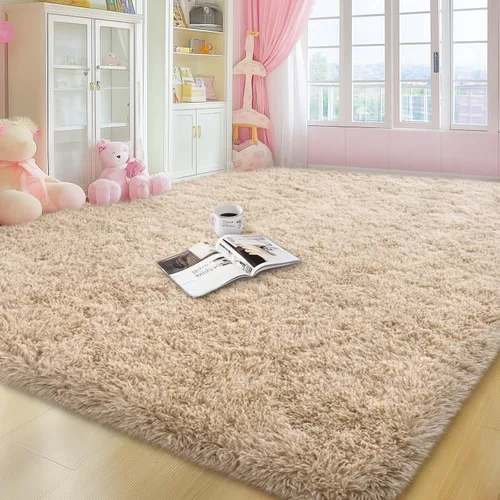 Miniatura 15 de qulint Alfombras de área de 5 x 7 pies para sala de estar, alfombra suave y esponjosa para dormitorio, alfombra de habitación de niños grandes, Gris