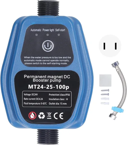 Miniatura 7 de Bomba de refuerzo de recirculación de agua caliente de 25 lmin, bomba de presión de tubo de 0.59 pulgadas - 100 W, 24 V para ducha, lavadora