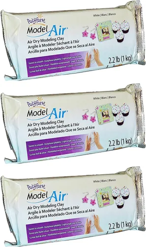 Sculpey Model Air White Dry Clay – Nueva fórmula – Ligero – Duradero – Ideal para niños, manualidades y proyectos de joyería – 2.2 libras, paquete