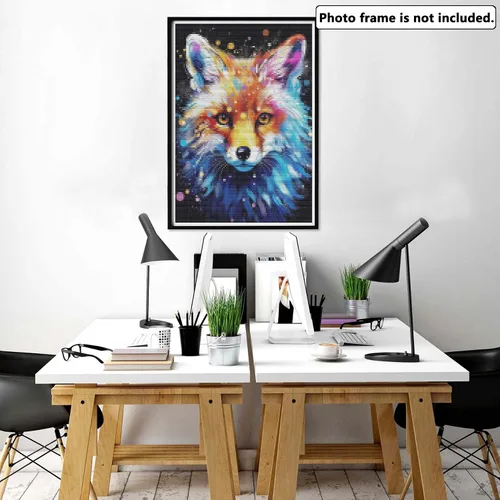 Miniatura 2 de Yomiie Kits de arte de diamantes 5D para adultos, zorro, pintura con diamantes, pintura al óleo de animales, kit de taladro redondo completo, imagen