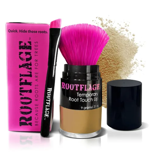 Miniatura 10 de Rootflage Polvo de retoque de raíz, polvo de cabello rubio ahumado para cobertura temporal instantánea, relleno de línea de cabello, corrector