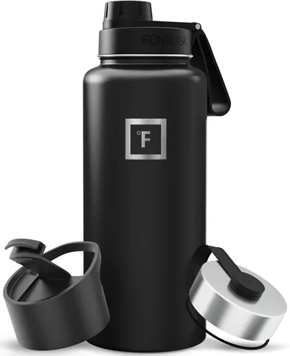 Miniatura 102 de IRON °FLASK Frasco de hidratación para acampar y senderismo con pajilla, botella de agua deportiva de acero inoxidable con aislamiento de boca