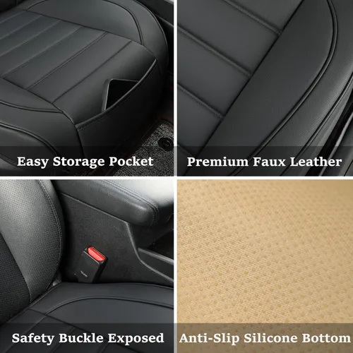 Miniatura 2 de 1 Paquete de Fundas de Asiento Delantero de Automóvil de Cuero, Fundas de Asiento Inferior para Automóviles, Funda de Cojín de Asiento de Conductor
