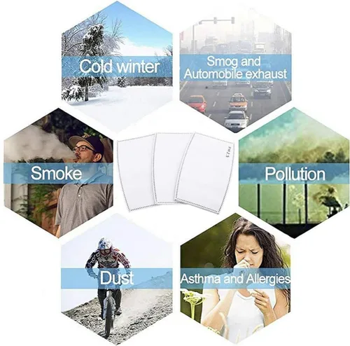 Miniatura 5 de 100 filtros de carbón activado PM2.5, colocados en una máscara protectora (5 capas)