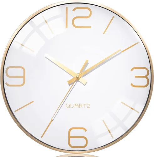 AYRELY® Relojes de Pared Modernos Silenciosos de 12 Pulgadas Operados por Batería, Reloj de Pared para Decoración de Sala de Estar, Reloj de Marco