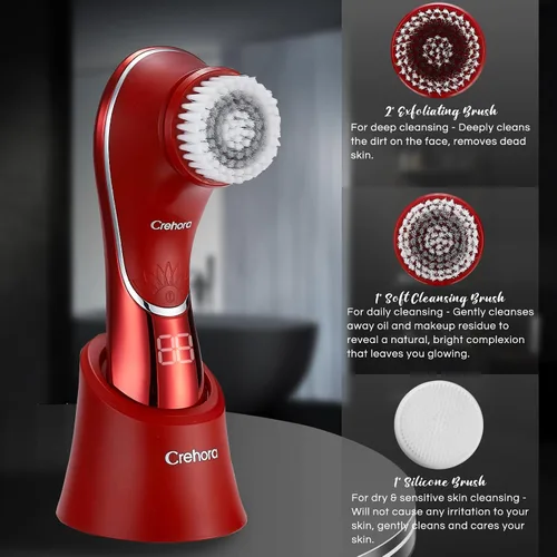 Miniatura 4 de Cepillo de limpieza facial, limpiador facial eléctrico, cepillo de limpieza facial recargable IPX-7 impermeable giratorio para exfoliación, masaje