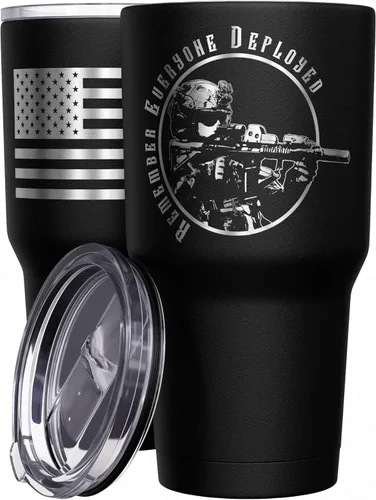 Miniatura 17 de We The People Holsters - Momma Bear - Vaso de café - Taza de viaje de café con bandera americana - Vaso grabado - Vaso termo doble - 30 onzas