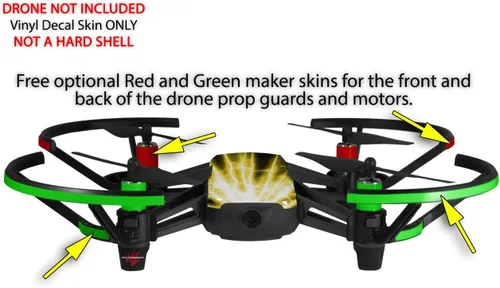 Miniatura 3 de Skin Wrap 2 Pack para DJI Ryze Tello Drone rayo amarillo Drone No Incluidas