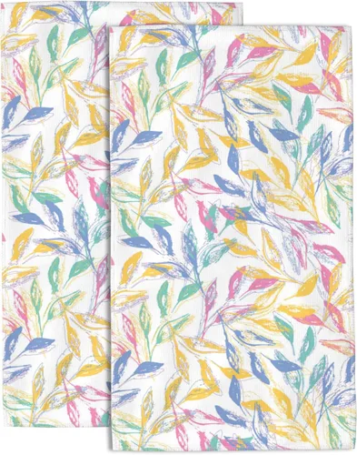 Juego de 2 toallas de mano bohemias de primavera para baño, toallas de baño de mano, suaves, absorbentes, toallas decorativas para baño, cocina,