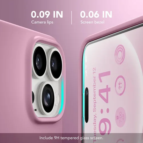 Miniatura 5 de GONEZ Funda de silicona para iPhone 14 Pro Max, compatible con MagSafe, con protector de pantalla + protector de lente de cámara, silicona líquida a