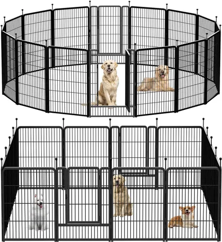 Miniatura 15 de Corralito para perros, valla portátil para perros al aire libre, corralito para perros grandes, medianos y pequeños, vallas para perros