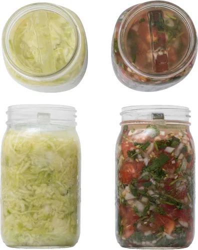 Miniatura 5 de Paquete de 5 – Fácil de agarrar – Agarrarlos con pinzas – Pesos de fermentación de vidrio con asas para tarros Mason de boca ancha