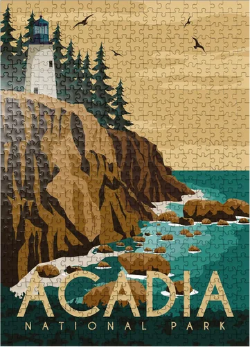 Miniatura 8 de MyPuzzle Acadia National Park Maine USA Art Deco - Póster vintage de 100 piezas para adultos