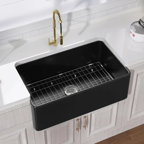 Miniatura 19 de Miuara Fregadero de Granja 30 Pulgadas - Fregadero de Cocina Delantal Blanco Montado Inferior Reversible 30"x20"x10", Estilo Casa de Granja Tazón