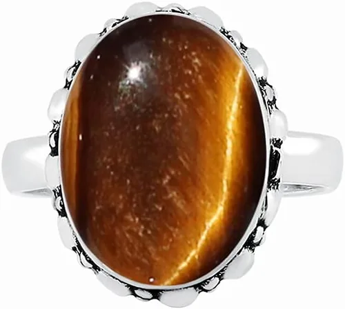 Miniatura 3 de MIRRAMOR Anillo de amatista de piedra lunar natural de labradorita 0.472 x 0.630in, forma ovalada, anillos solitarios para mujeres, mamá, esposa